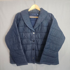 ISAAC MIZRAHI LIVE Women's Blue Puffer Jacket Coat Size L‎ - NEW